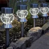 Smart Solar Crystal Glass Solar Stake Light - 4 Pack