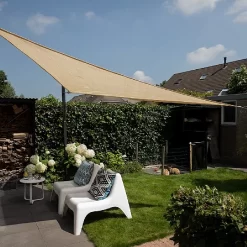 Pacific Lifestyle 3.6m Triangle Shade Sail Off-White -Garden Care Shop 1240521 3