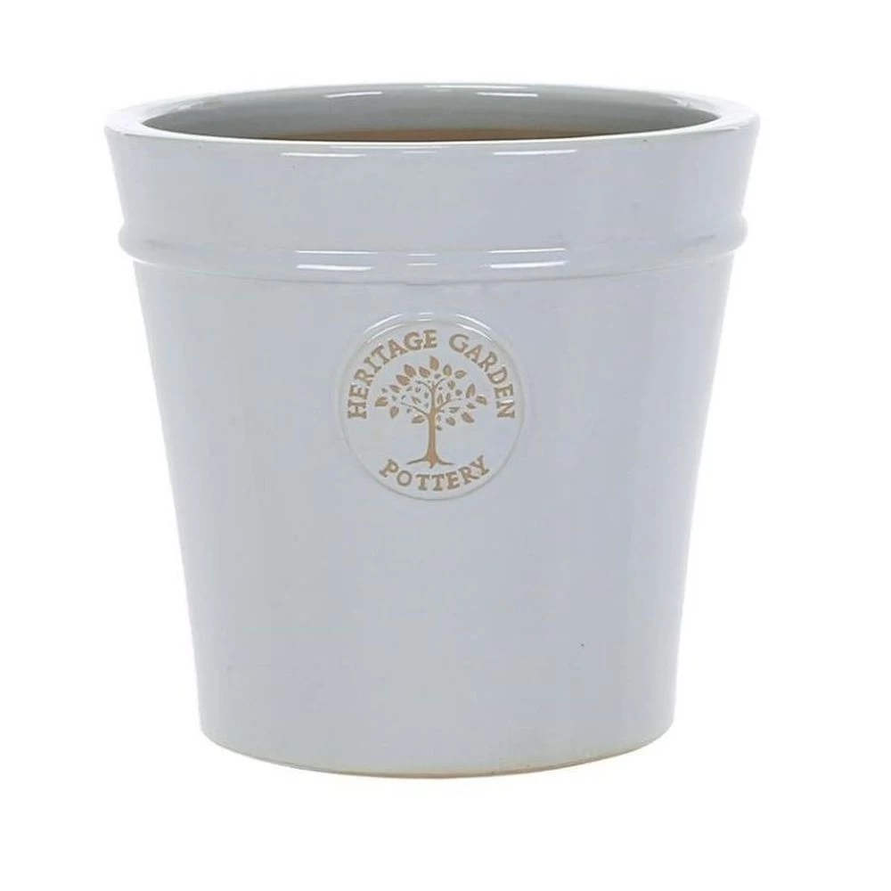 Woodlodge 33cm Pastel Grey Glazed Heritage Pot 1 Woodlodge 33cm Pastel Grey Glazed Heritage Pot