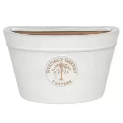 Woodlodge 26cm White Edwardian Glazed Wall Planter