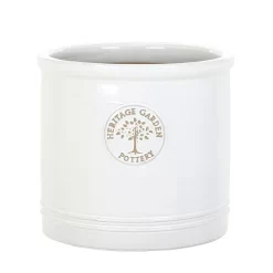 Woodlodge 38cm White / Cream Glazed Heritage Cylinder Pot 7 Woodlodge 38cm White / Cream Glazed Heritage Cylinder Pot -Garden Care Shop 5021346500646 3