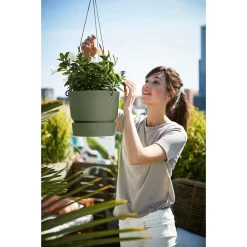 Elho 24cm Leaf Green Greenville Hanging Basket Planter -Garden Care Shop 8711904332440 4