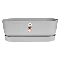 Elho 50cm Living Concrete Greenvillle Long Trough Planter