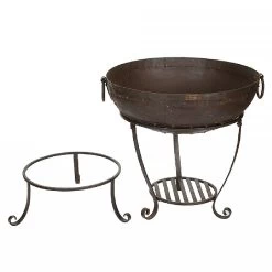 Recycled Kadai Firebowl With High & Low Stand -Garden Care Shop XM062 5