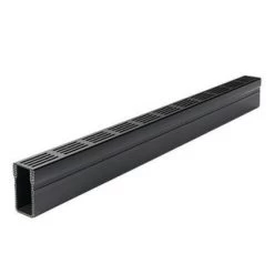 ACO THRESHOLD DRAIN WITH BLACK ALUMINIUM GRATING SLIMLINE 1MX61MMX100MM 19005 QUO226990
